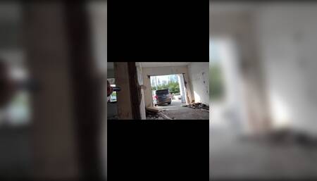 Naked Wandering Around a Broken House on the Side of a Busy Road and Masturbating