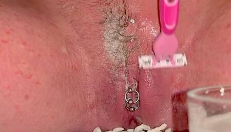 Shaving My Pierced Pussy