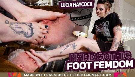 He will suffer under my gothic feet! ( Foot Domination with Lady Lucia Haycock ) - 640p wmv