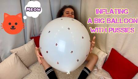 I'M INFLATING A BIG WHITE BALLOONS WITH PUSSIES 4K