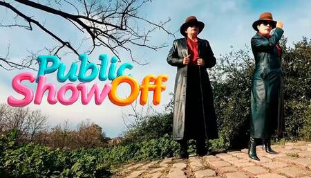 Public show off - total perfect leather outfit Reina Leather