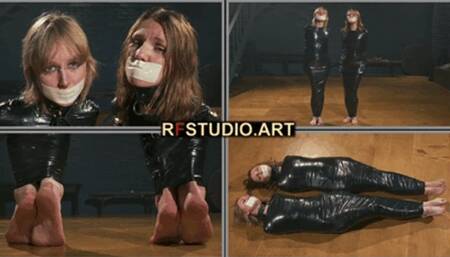 Mandy and Bramble - Double Tight PVC Mummification Part 1 - Jumping Training (UHD 4K MP4)