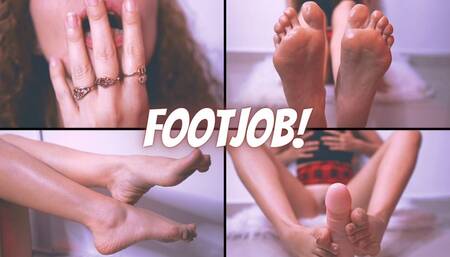 Footjob: Fucking your dick with my feet