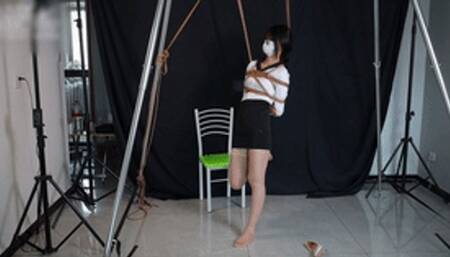 xy256-Chinese female secretary who has never experienced bondage is tied up by her boss