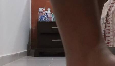 WALKING STEPPING ON DILDO