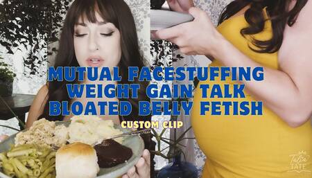 Mutual Facestuffing Encouragement, Weight Gain Talk and Bloated Belly Fetish