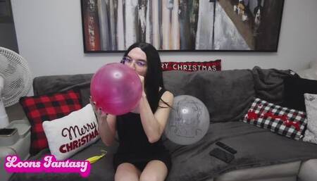 Playing with 3 different balloons and popping them