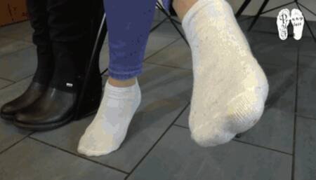 Testing her new Boots