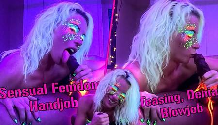 NEON FEMDOM - Stroking and Edging My Glowing, Throbbing, Denied Cock