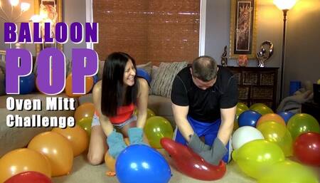 Potholder Oven Mitt Balloon Pop Challenge - REMASTERED - Kylie Jacobs - MP4 1080p HD