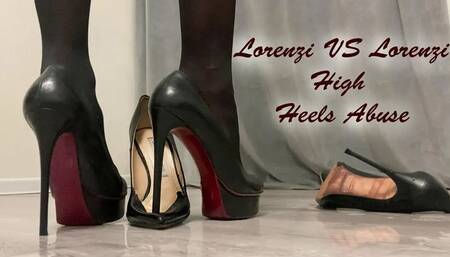 Lorenzi Pumps VS Lorenzi Boots, hard shoeplay, wet high heels pumps, high heels stomping, wet shoes