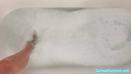 Carissa in the bathtub nude with bubbles