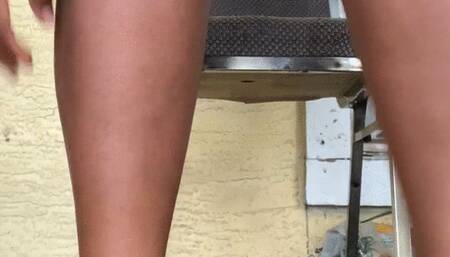 Dirty porch soles ignore with smoking