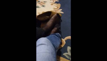 Quick secret footjob