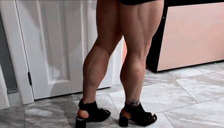 Jazzy slow walking in her kichen