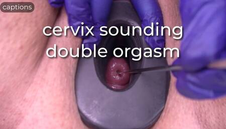 cervix sounding double orgasm - captioned