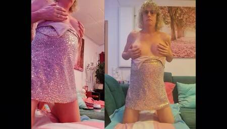 Tgirl Anna Late Night Wank and Cum with Masturbator