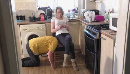 Chelsea Sits On His Head Whilst On The Phone (4K)