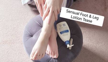 Sensual Foot and Leg Lotion Rubbing Tease