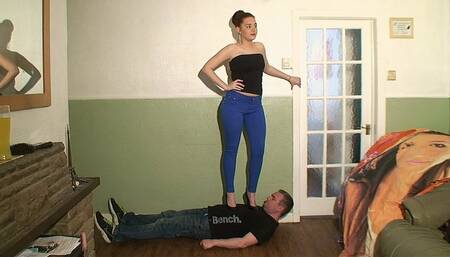 Sophie Elegantly Stepping On Her Worthless Slave