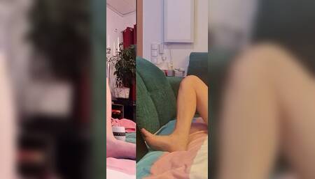 Tgirl Anna Late Night Wank and Cum with Masturbator