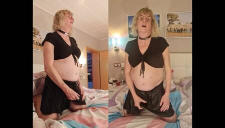 Tgirl Anna Playing with Her Girlsdick and Big Tits and Cum a Big Load