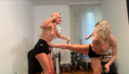 Part 2 Pamela Strong vs newcomer Ginger Kate in a Topless catfight called “THE OLD HIGH SCHOOL BULLY”