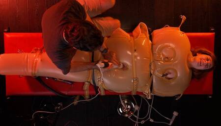 Wendy Wonder in inflatable latex sack