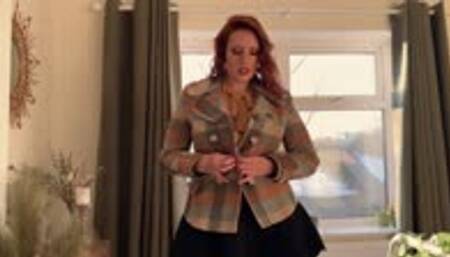 Office Fantasy Fulfilled with Boss's Sensual Striptease To Her Sexy Lingerie & Stockings