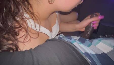 Interracial Handjob Ends With Sticky Hands