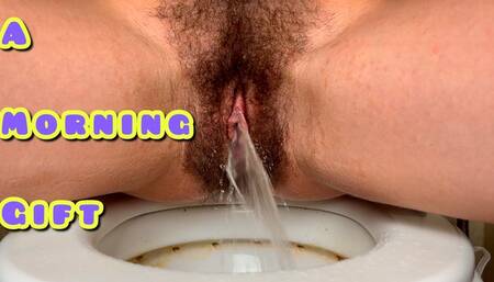 MORNING GOLDEN SHOWER HAIRY PUSSY, ESPECIALLY FOR YOU 4K ENG SUB