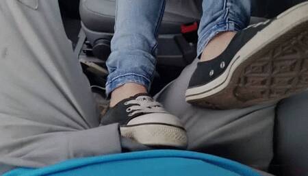 shoejob and happy end over her sweet converse chucks flats