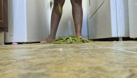 food and object crush - Goddess MXDominion Crushes Green Beans with her Bare Feet 1080, crush, femdom, foot domination, mind fuck  1080