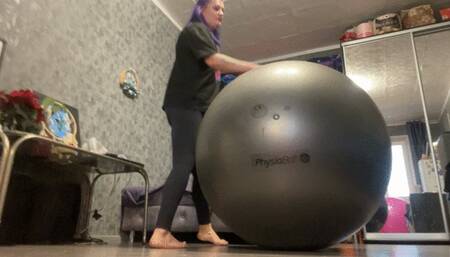 Happy new year riding on ball