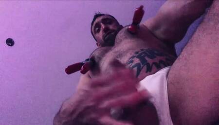 Hairy Hunk Pig - Extreme Nipple Clamps