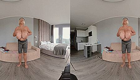 VR180 3D - Roxi tries on 2 lovely Bras Pt 1 (Clip No 2672 - wmv version)