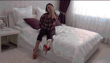 Amputee with a wooden leg d