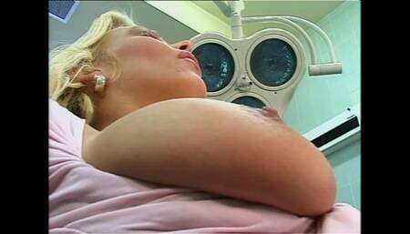 Beautiful Young Blonde with Big Tits Fucked and Cumshot on Her Ass by Gynecologist
