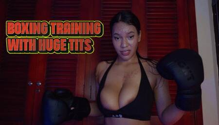 Boxing training with huge tits - Kira