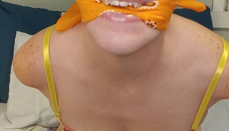 Gagged Submissive Masturbates