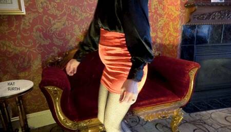 Kat removing pantyhose in hotel video