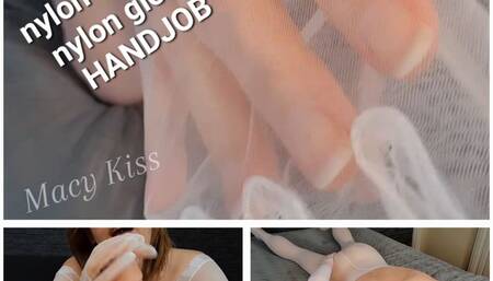MILF nylon bodysuit nylon gloves HANDJOB