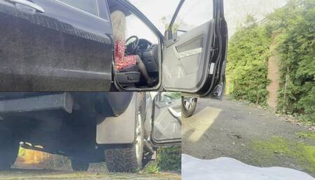 Jess revving the Truck hard in buckle shoes