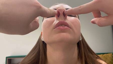 Play with nostrils and stuffing nose (custom video)