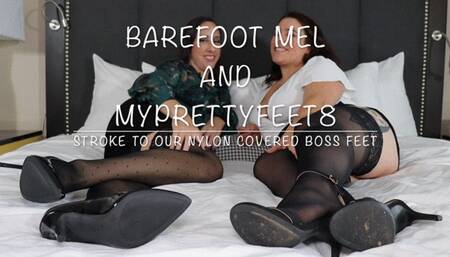 Stroke to Our Nylon Covered Boss Feet JOI