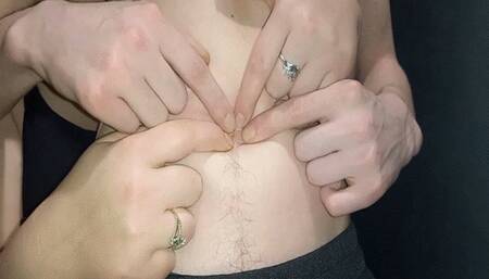 Double fucking of a man's belly button WMV