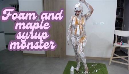 Foam and maple syrup monster