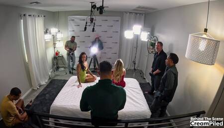 Behind the Scenes Group Sex Gangbang 2 Girls 5 Guys