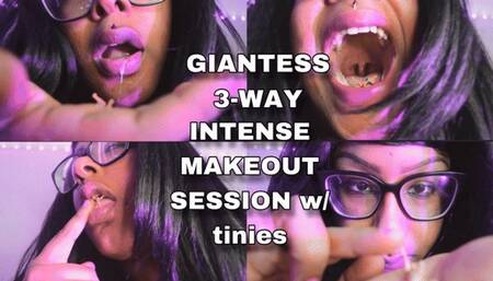 Vore-ny Giantess 3-Way Makeout Session with tinies