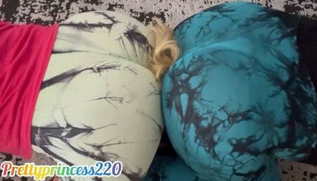 Crushing the doll with 2 big asses